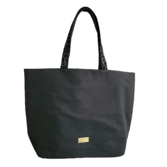 Jimmy Choo Parfum Tote Bag Black‎ Large Glitter Sparkle Shimmer Leopard Straps - Picture 1 of 12